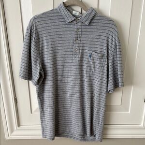 johnnie-O Blue and Gray Polo Shirt Casual Comfort